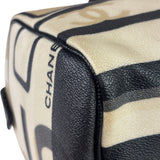 Chanel Cream Leather Coated Canvas Le Train Boston Bag 2006