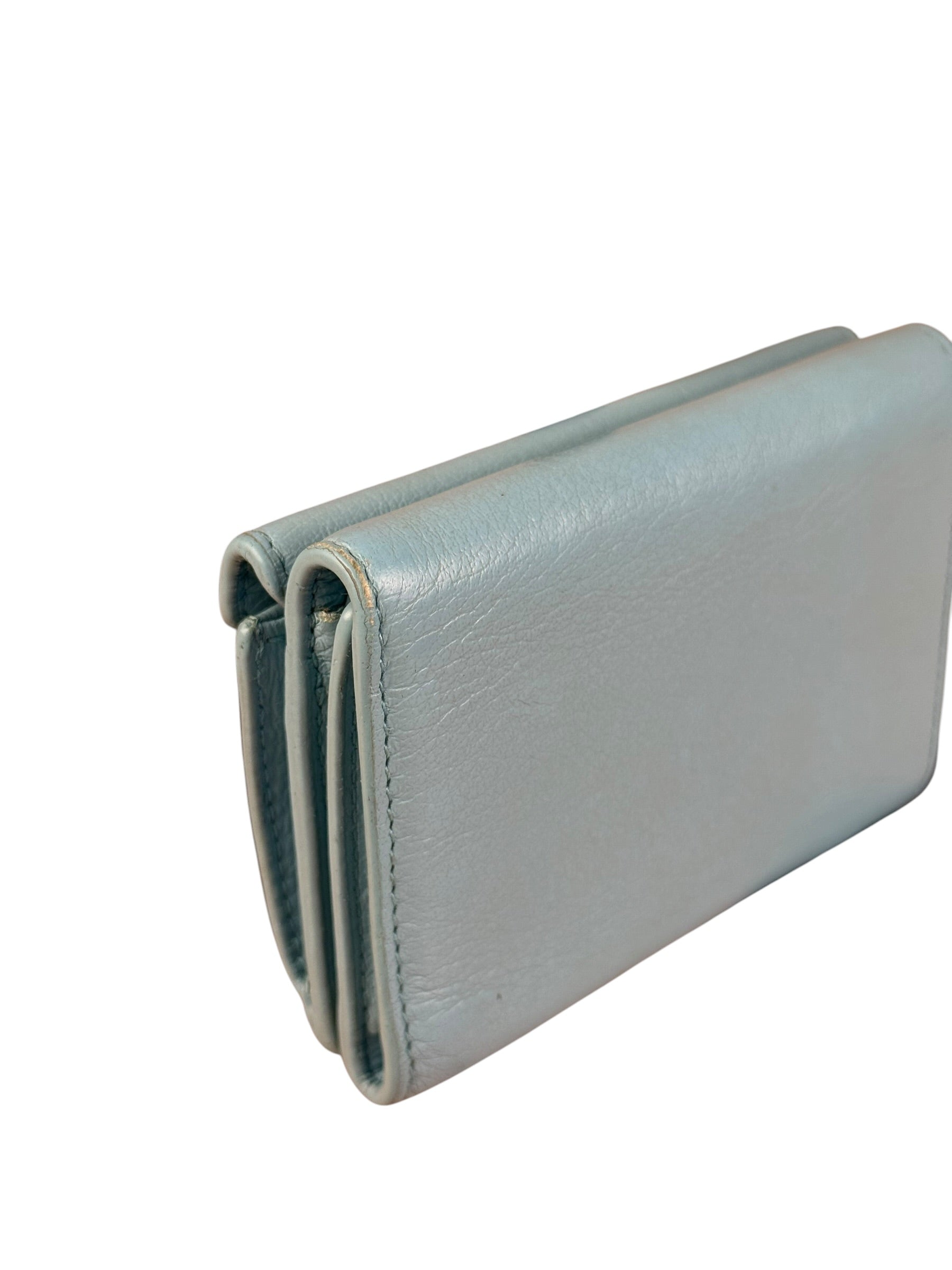 Balenciaga Baby Blue Tri-Fold Wallet