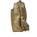Chanel Tan Beige Chevron Leather Camera Case