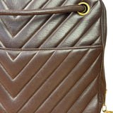 Chanel Burgundy Leather V Stitch Shoulder Bag 1990's