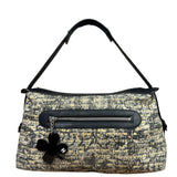 Chanel Black/Beige Tweed Clover Hobo Shoulder Bag '05-'06