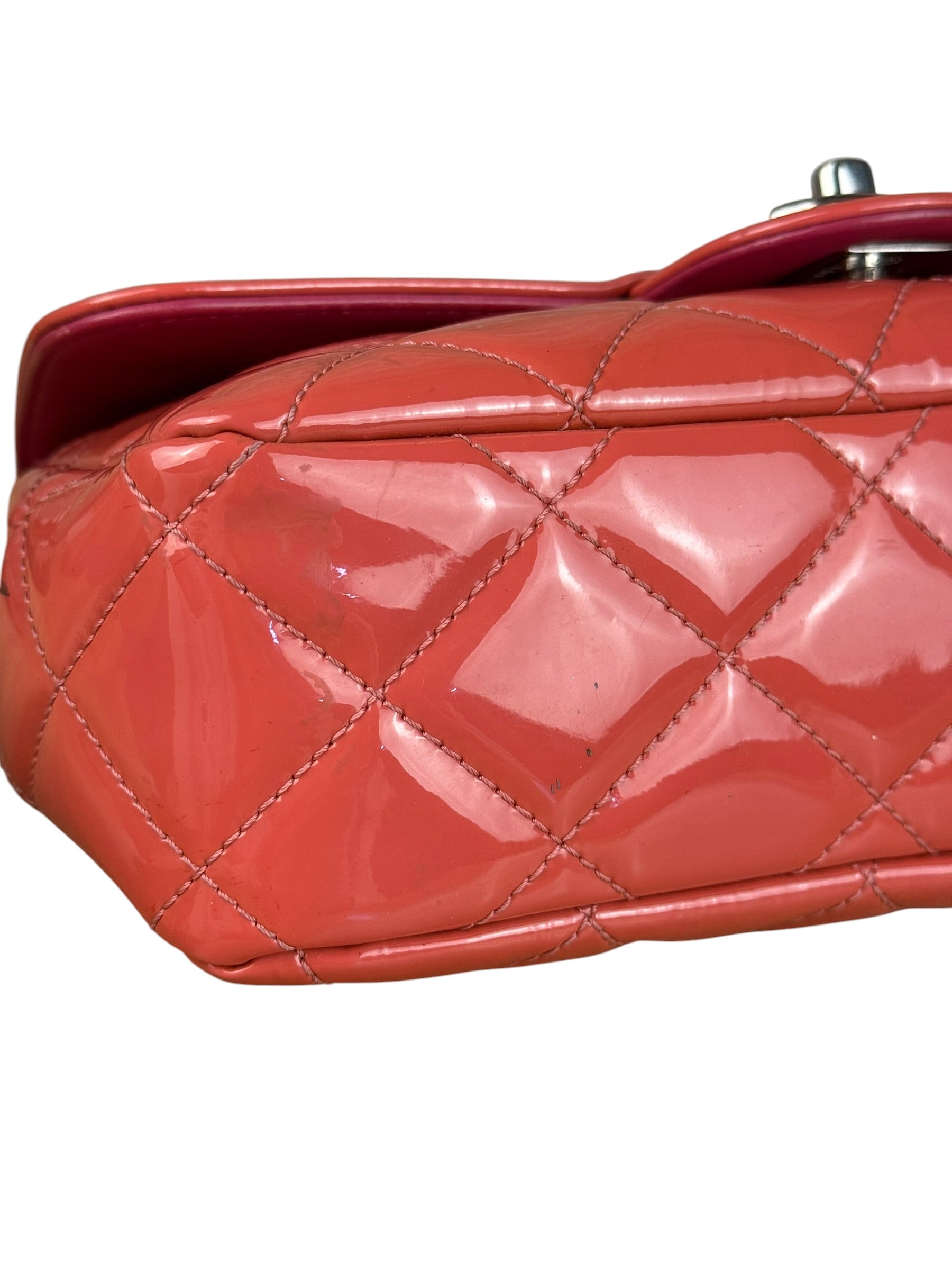 Chanel Pink Patent Quilted Small Coco Shine Flap Bag 2014