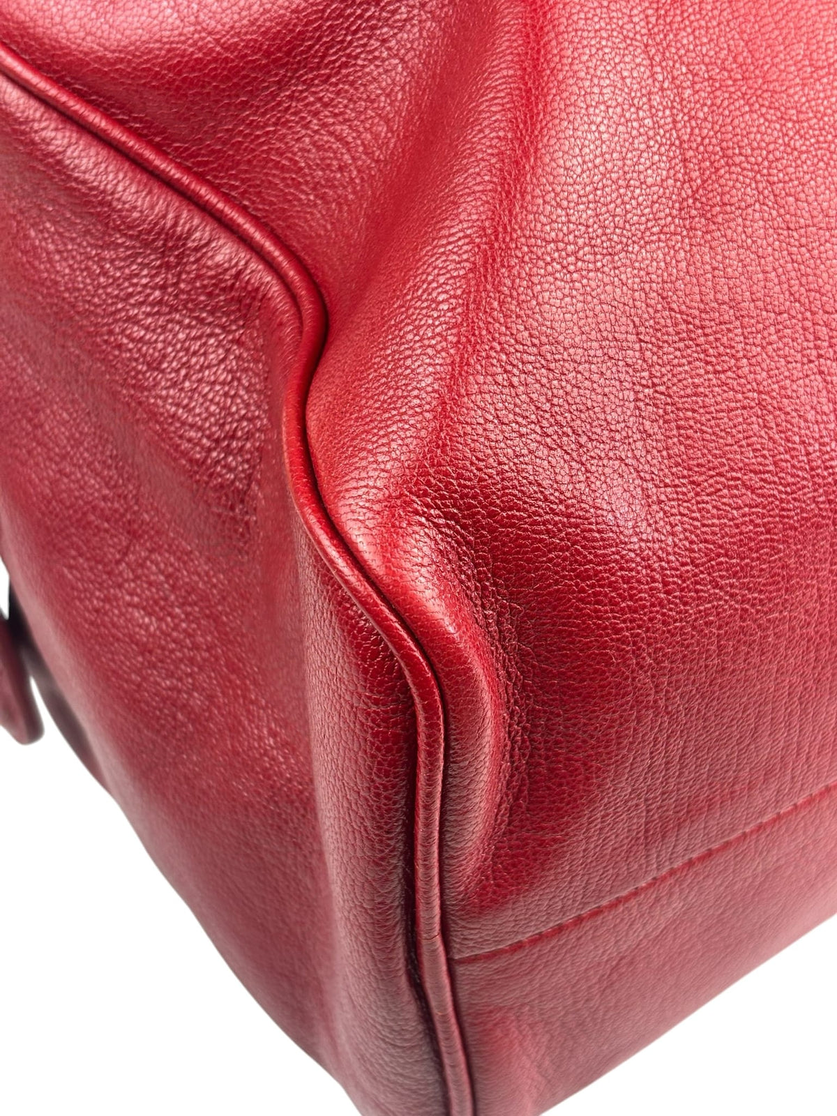 Bottega Veneta Red Leather Brera Handbag