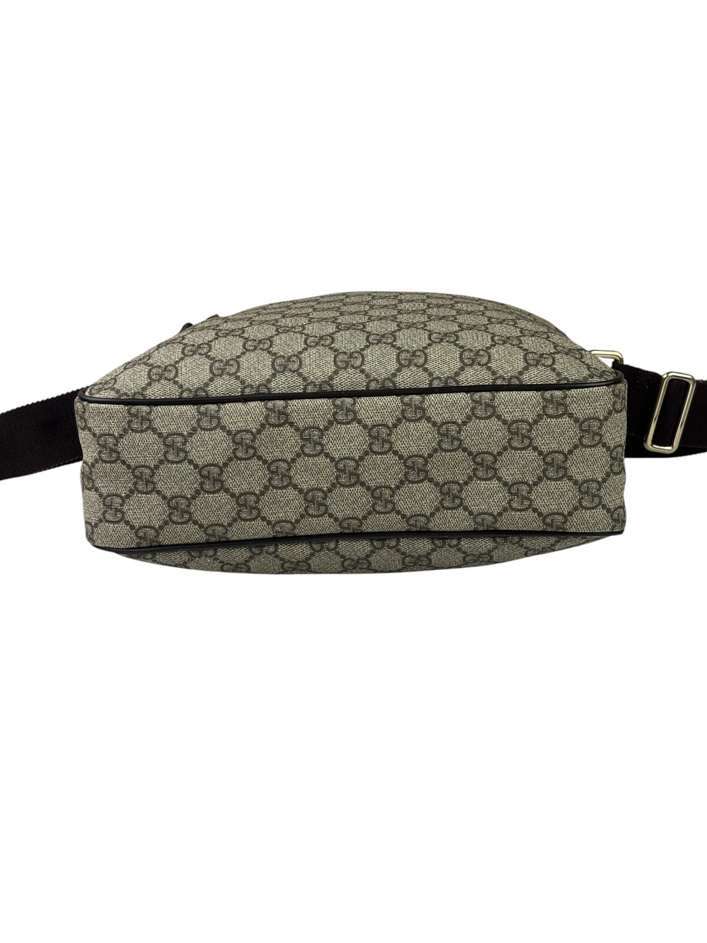 Gucci Brown Leather Trim Supreme Crossbody Bag