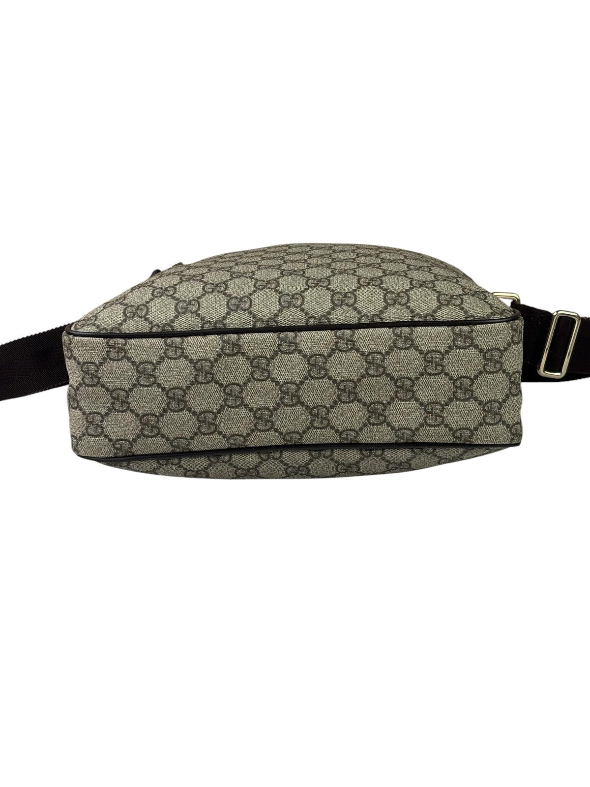 Gucci Brown Leather Trim Supreme Crossbody Bag