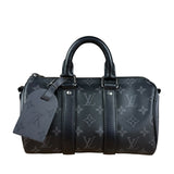 Louis Vuitton Black Monogram Keepall Bandouliere 25