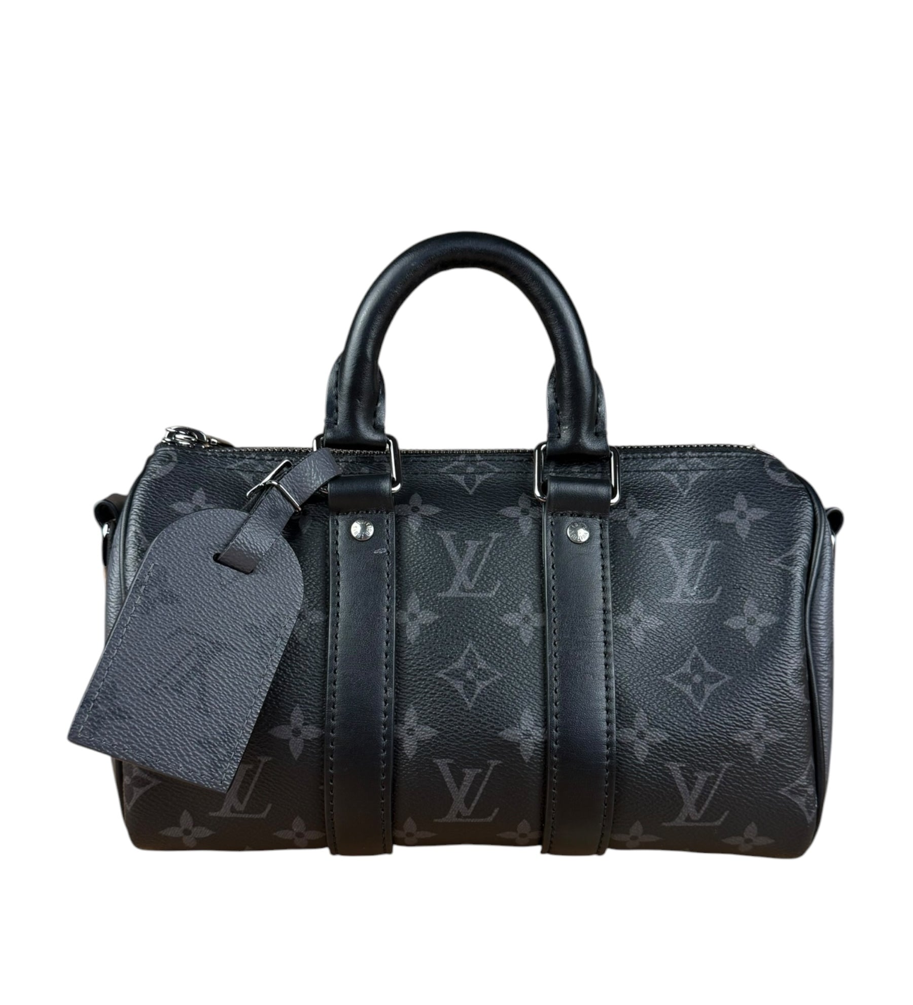 Louis Vuitton Black Monogram Keepall Bandouliere 25