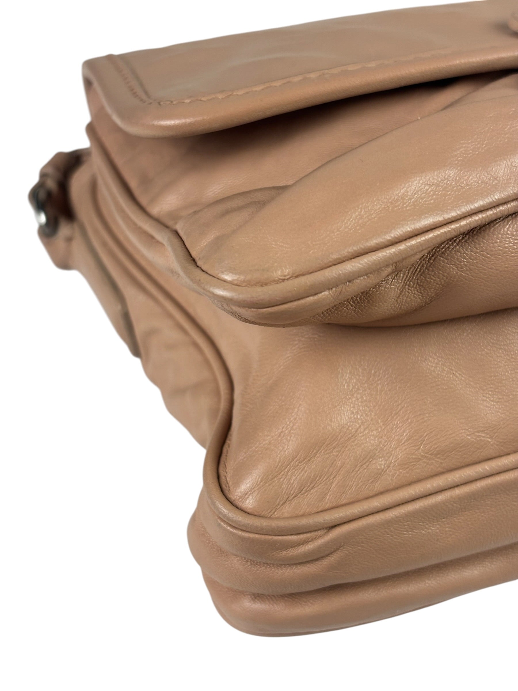 Prada Blush Pink Vitello Shiny Leather Flap Bag