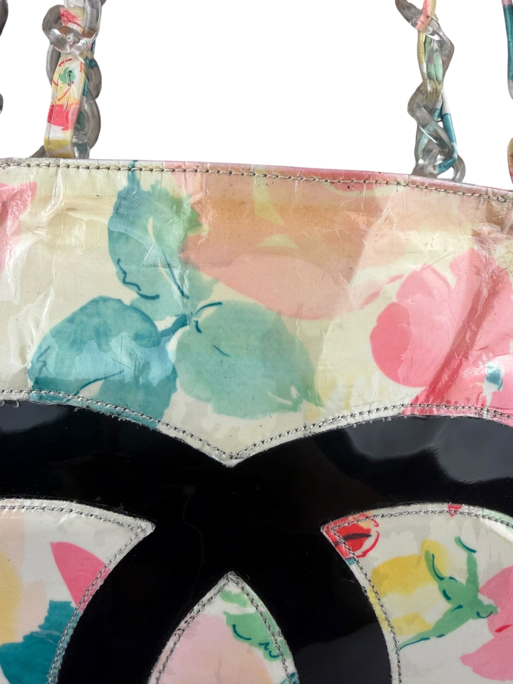 Chanel Floral Print CC Vinyl Tote 1994