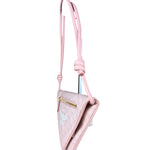 MCM Pink Triangle Logo Fold-Over Shoulder Bag