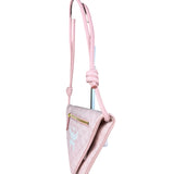 MCM Pink Triangle Logo Fold-Over Shoulder Bag