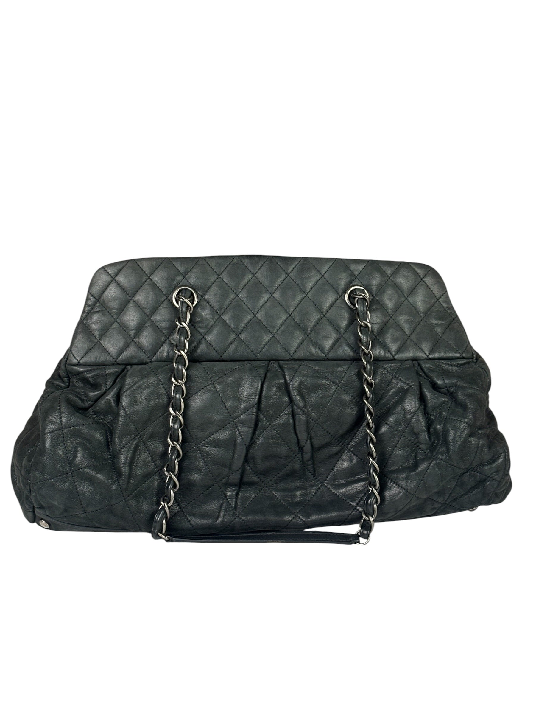 Chanel Grey Iridescent Quilted Leather Chic Bowling Shoulder Bag 2010