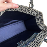 Fendi FF Buckle Navy Zucca Tote Handbag