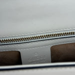 Gucci White Leather Sylvie Chain Shoulder Bag