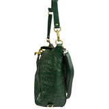 Coach Green Croc-Embossed Ashley Satchel Shoulder Bag