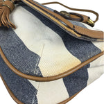 Burberrry Multicolor Leather Trim Striped Crossbody Bag