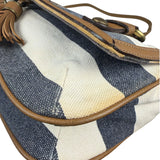 Burberrry Multicolor Leather Trim Striped Crossbody Bag