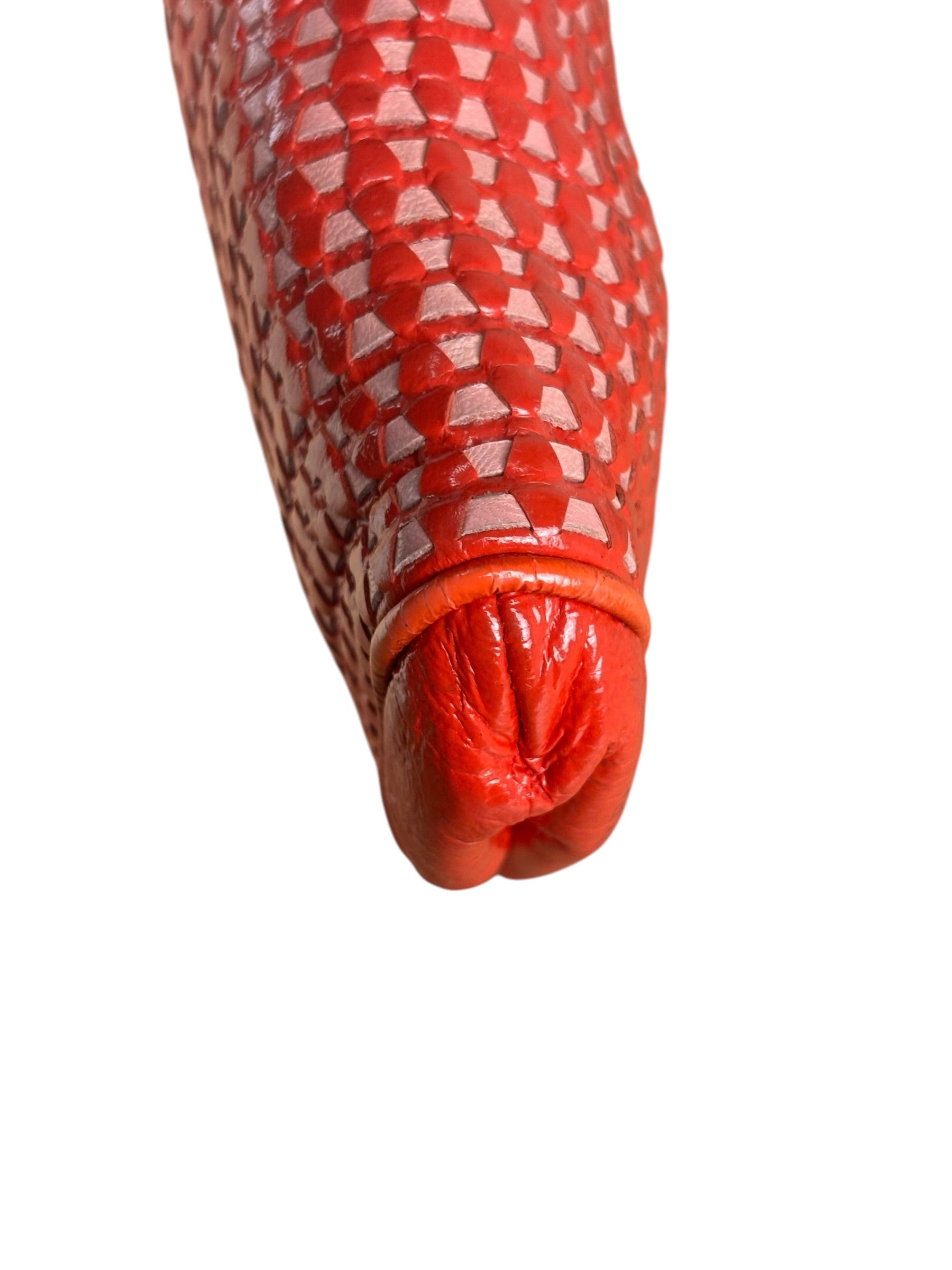 Miu Miu Bicolor Leather Striking Patterned Clutch
