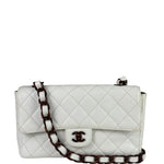Chanel White Quilted Caviar Wooden M Flap 1999