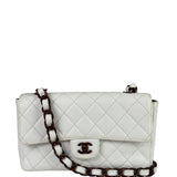 Chanel White Quilted Caviar Wooden M Flap 1999