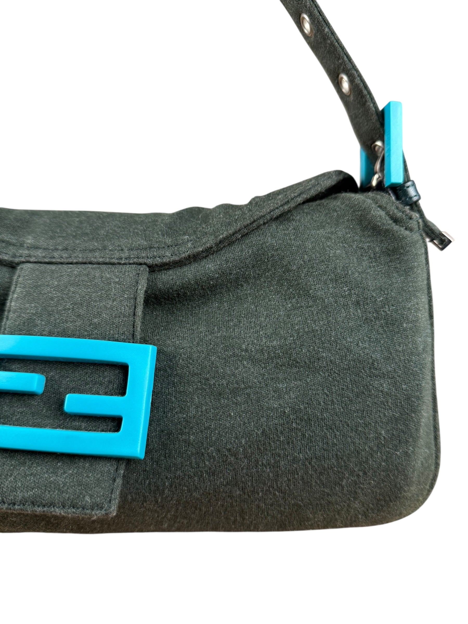 Fendi Green Jersey Cotton Baguette