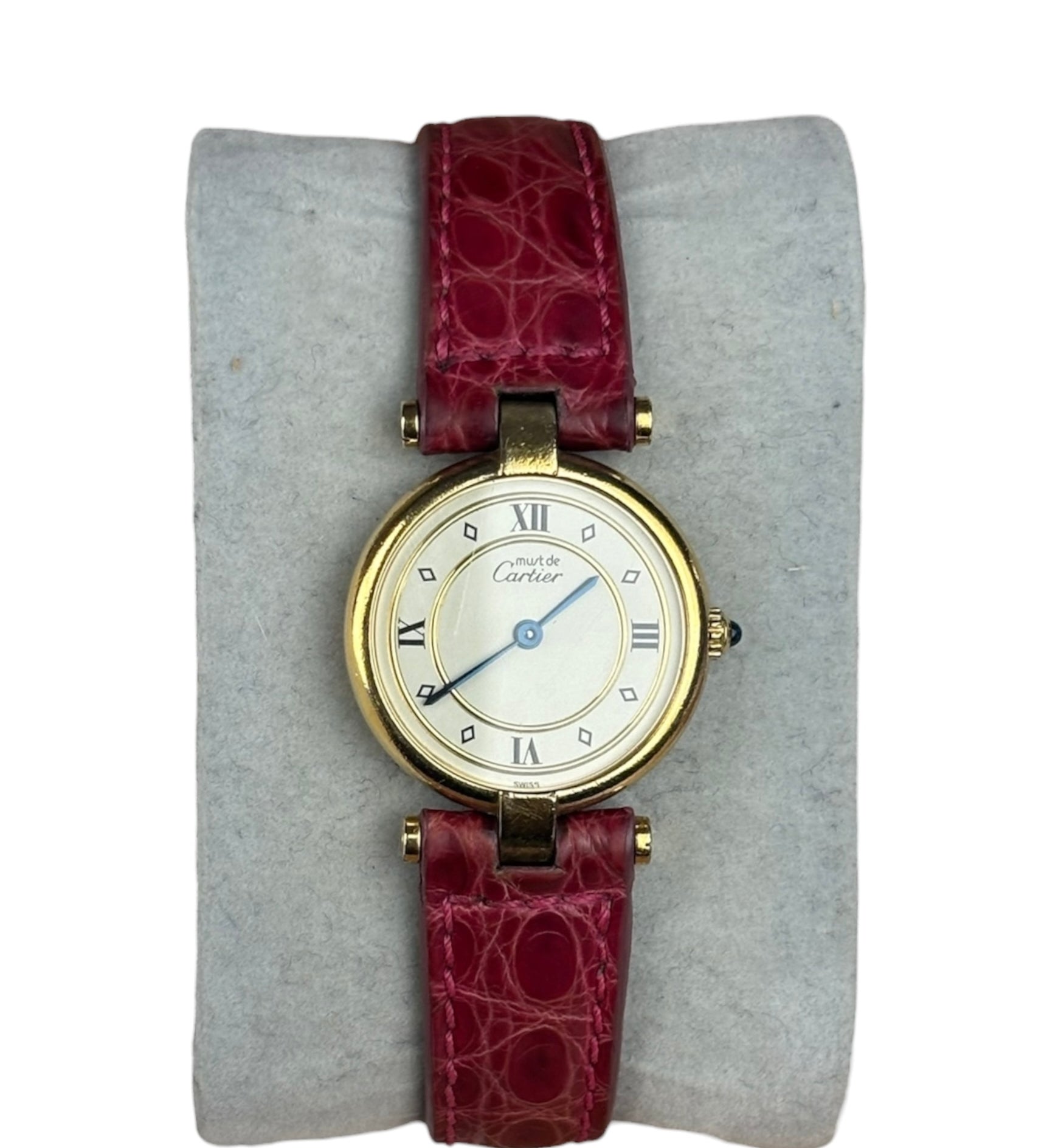 Cartier Must De Vendome Cream Dial Pink Strap
