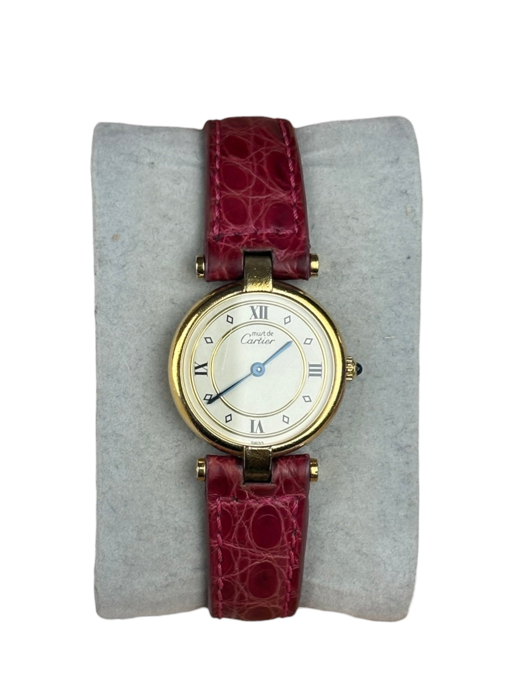 Cartier Must De Vendome Cream Dial Pink Strap