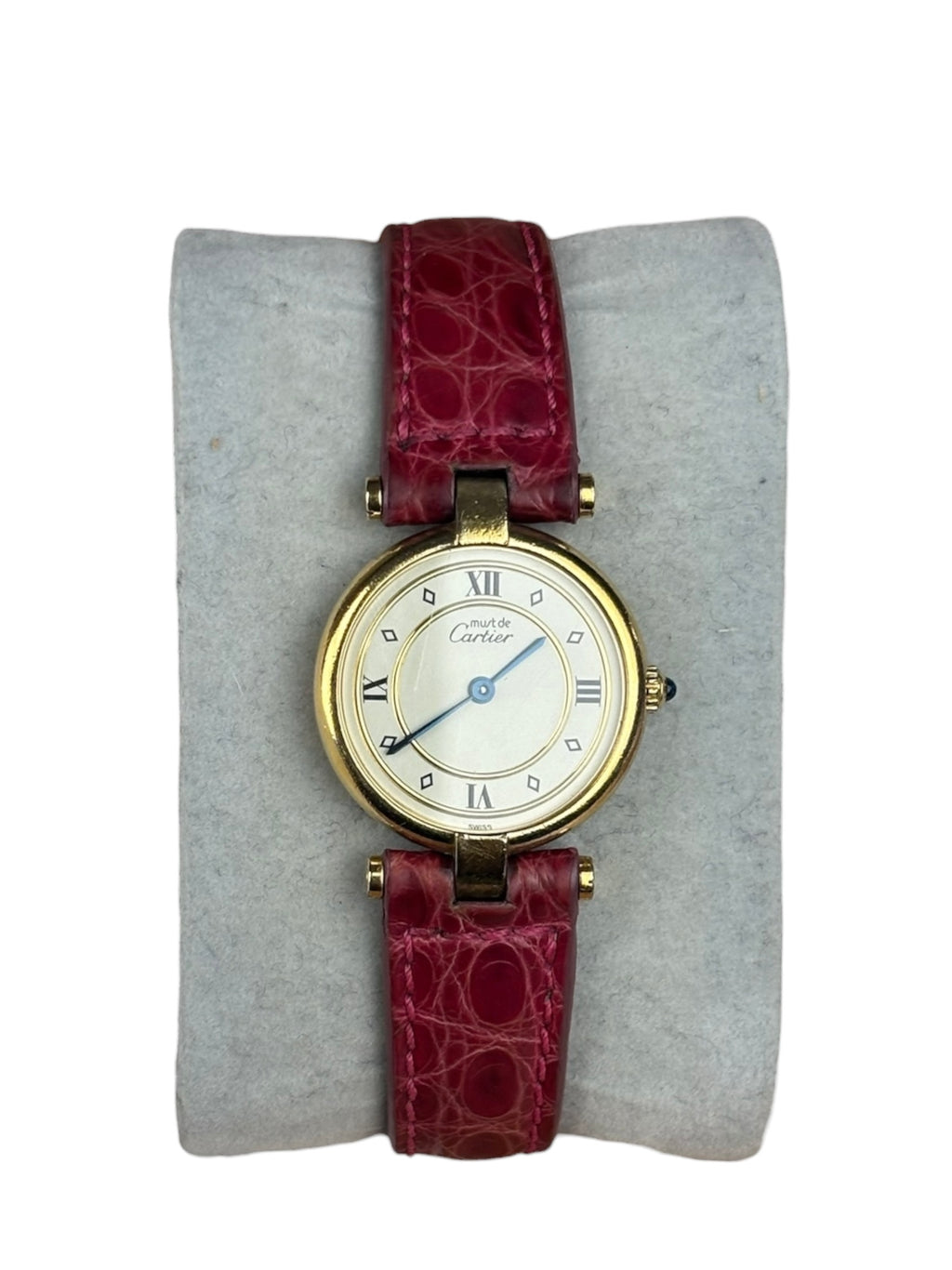 Cartier Must De Vendome Cream Dial Pink Strap