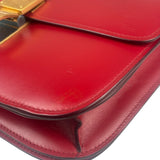 Celine Red Leather Box Crossbody Bag