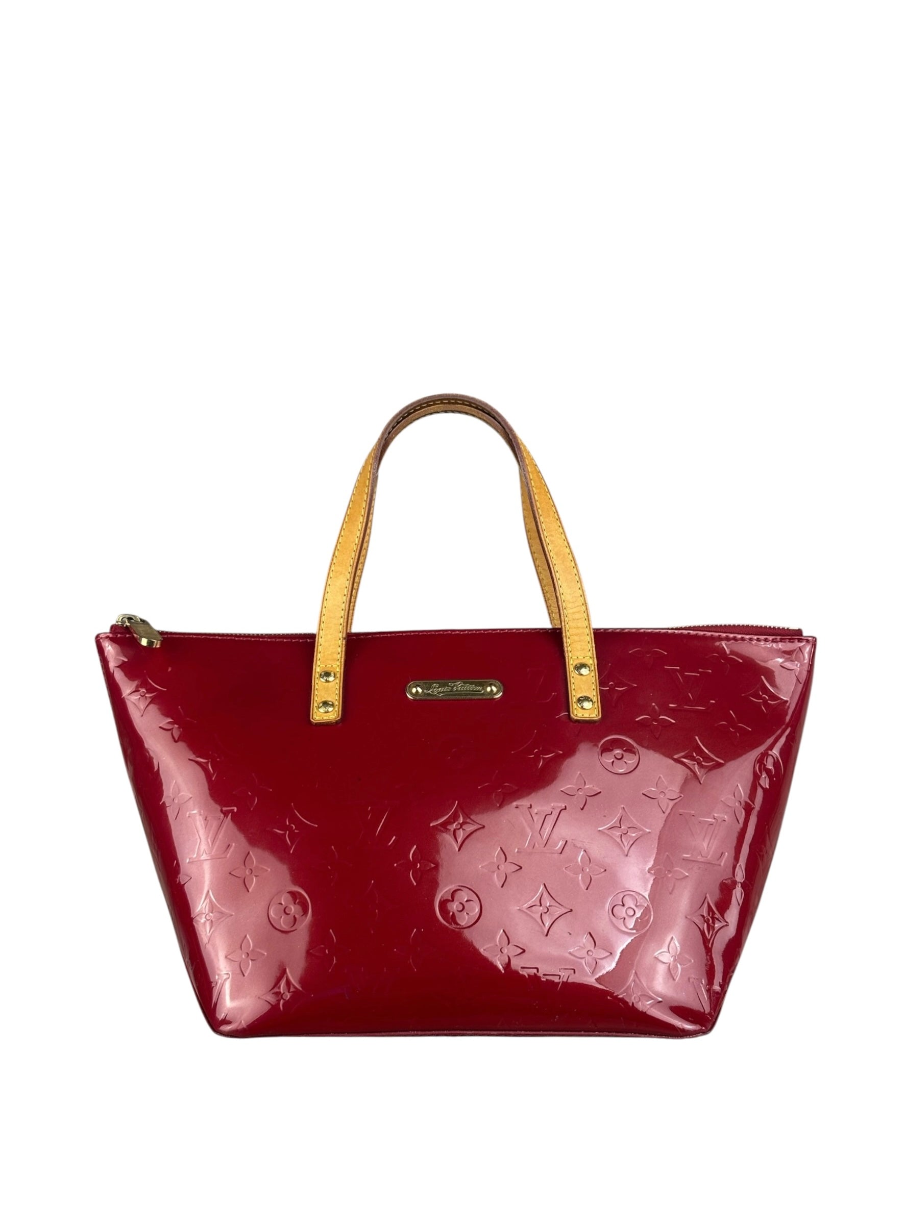 Louis Vuitton Red Leather Monogram Vernis Bellevue Handbag PM