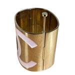 Chanel Pink/Gold Resin CC Wide Cuff