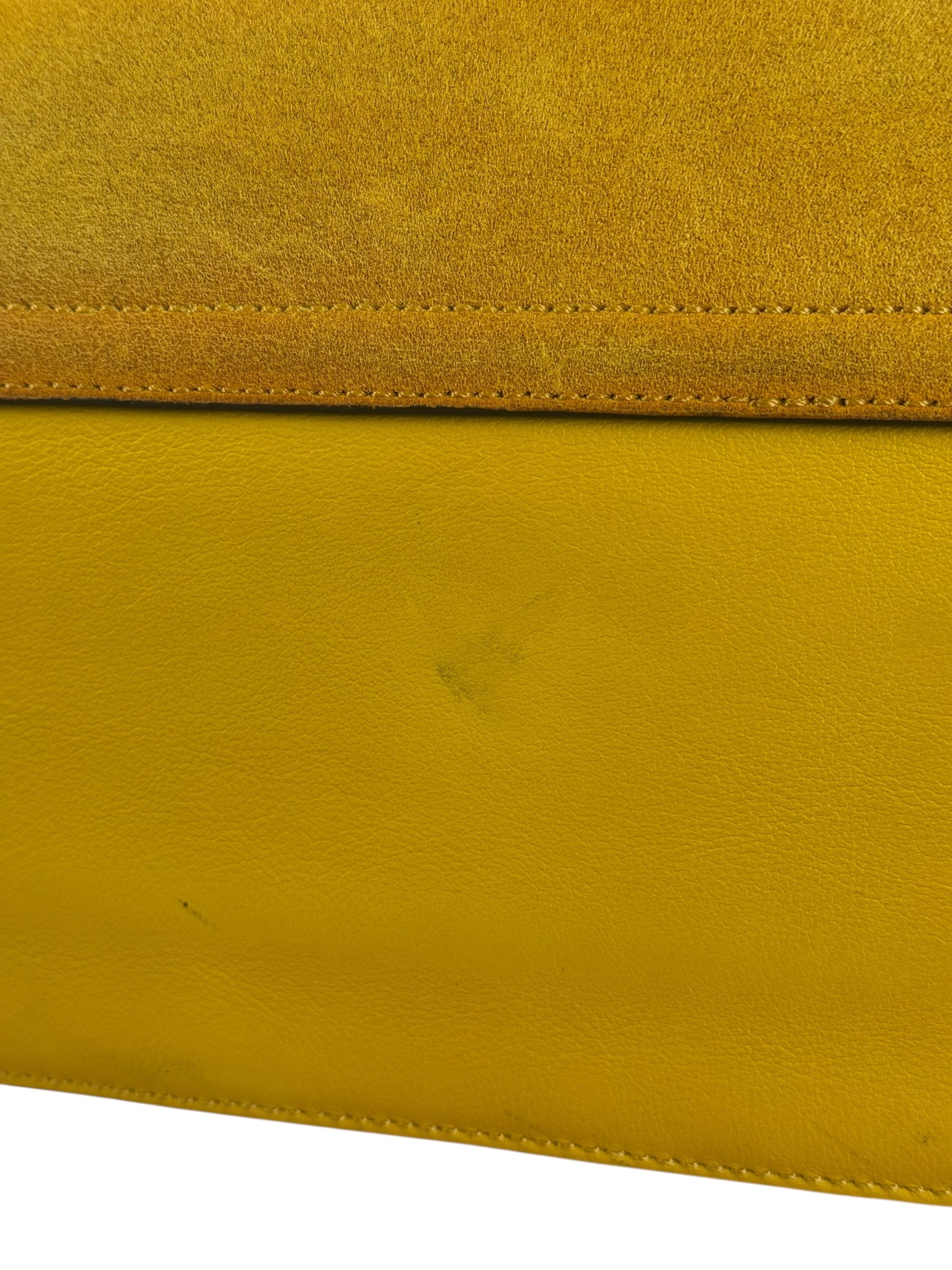 Chloé Suede/Calfskin Yellow Faye Shoulder Bag