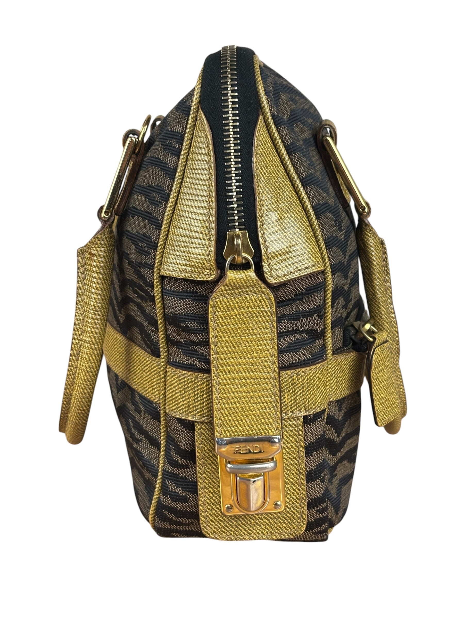 Fendi Vintage Tiger Print Mini Bowler Bag