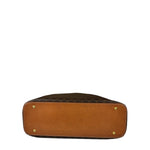 Celine Brown Leather Macadam Dome Handbag
