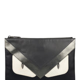 Fendi Black/Grey/White Monster Bag Bugs Eye Pouch