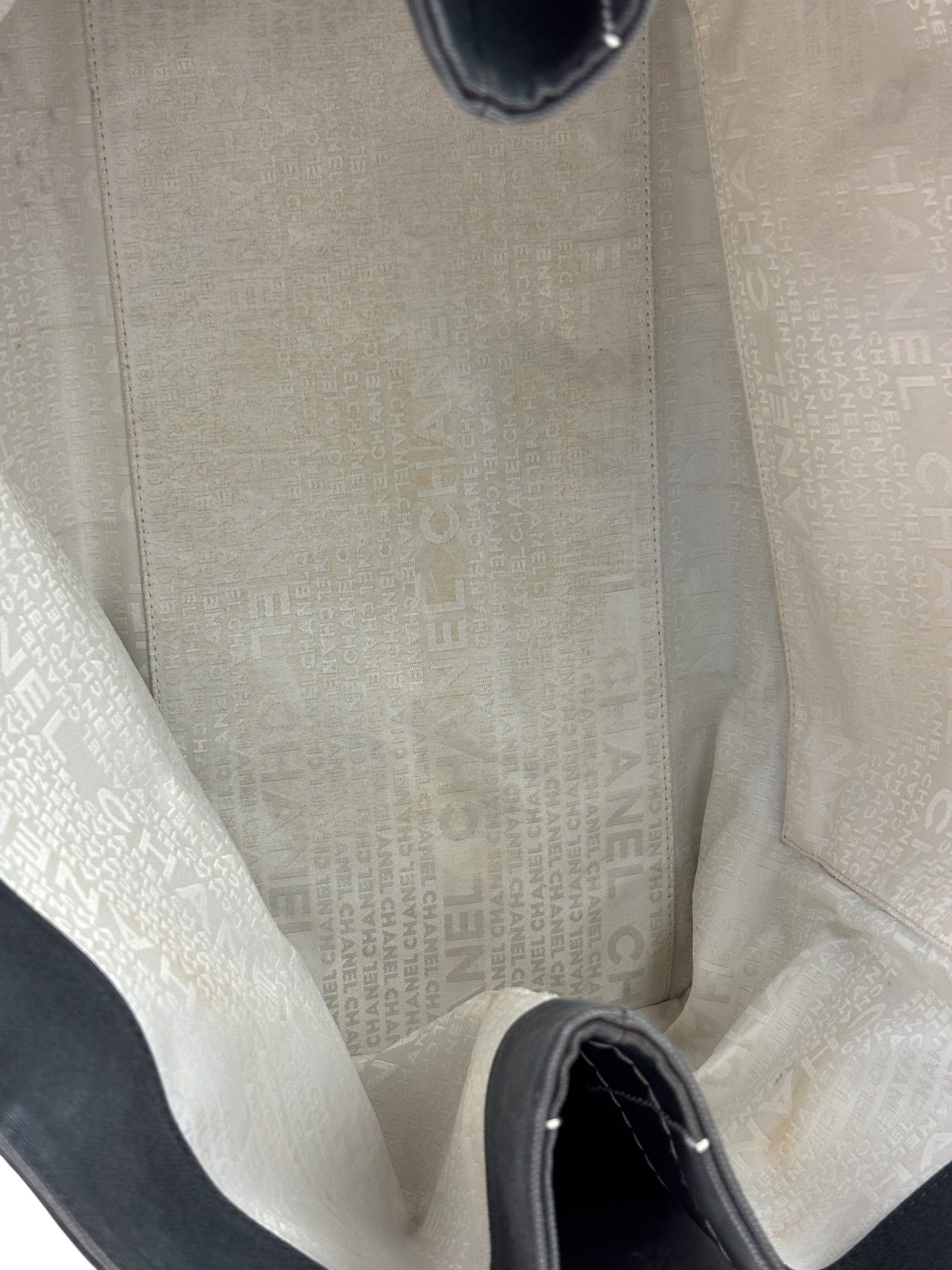 Chanel Vintage Large Square Quilt Tote Faded Black 2003