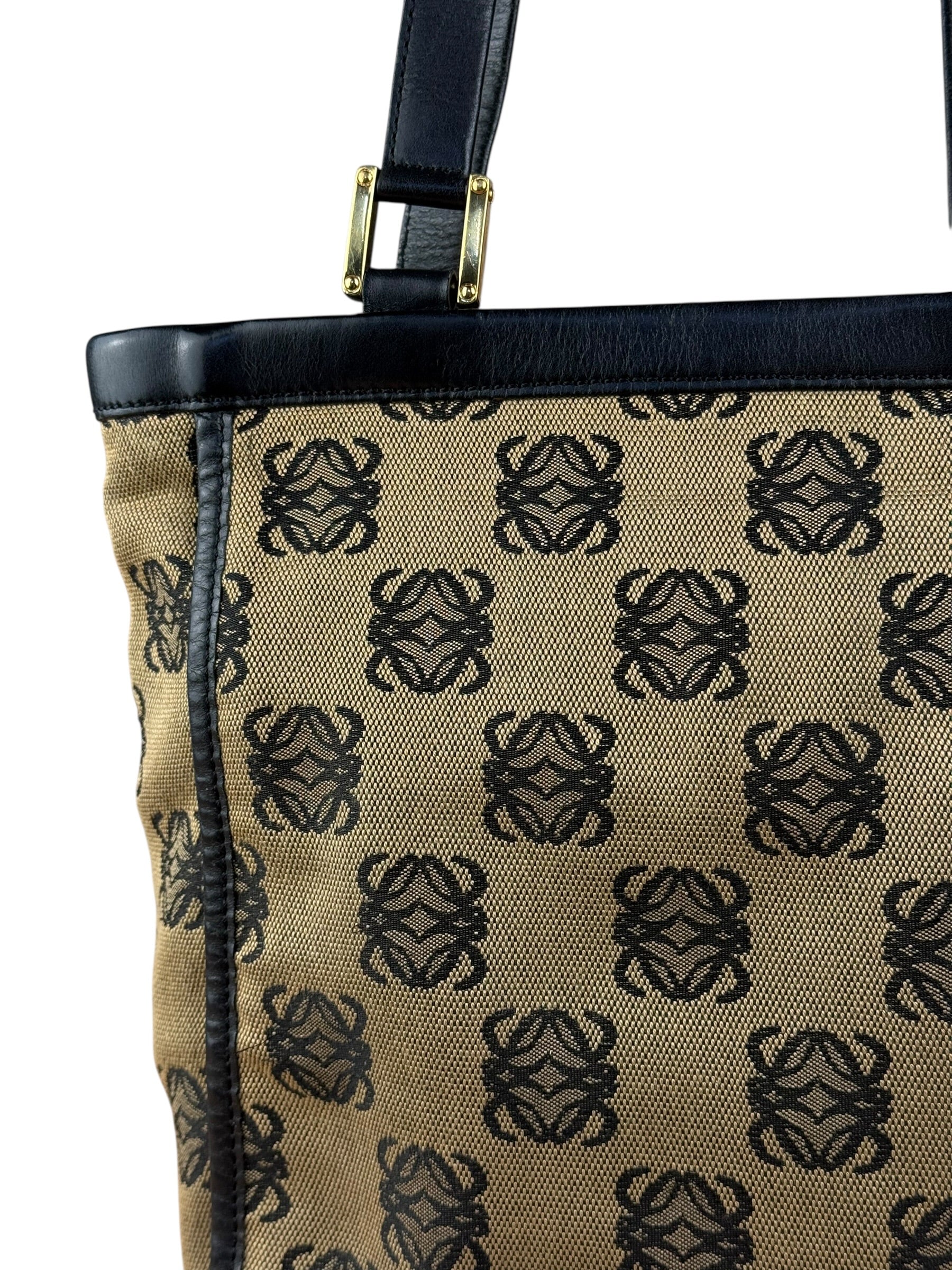 Loewe Vintage Canvas Anagram Zip Tote Bag