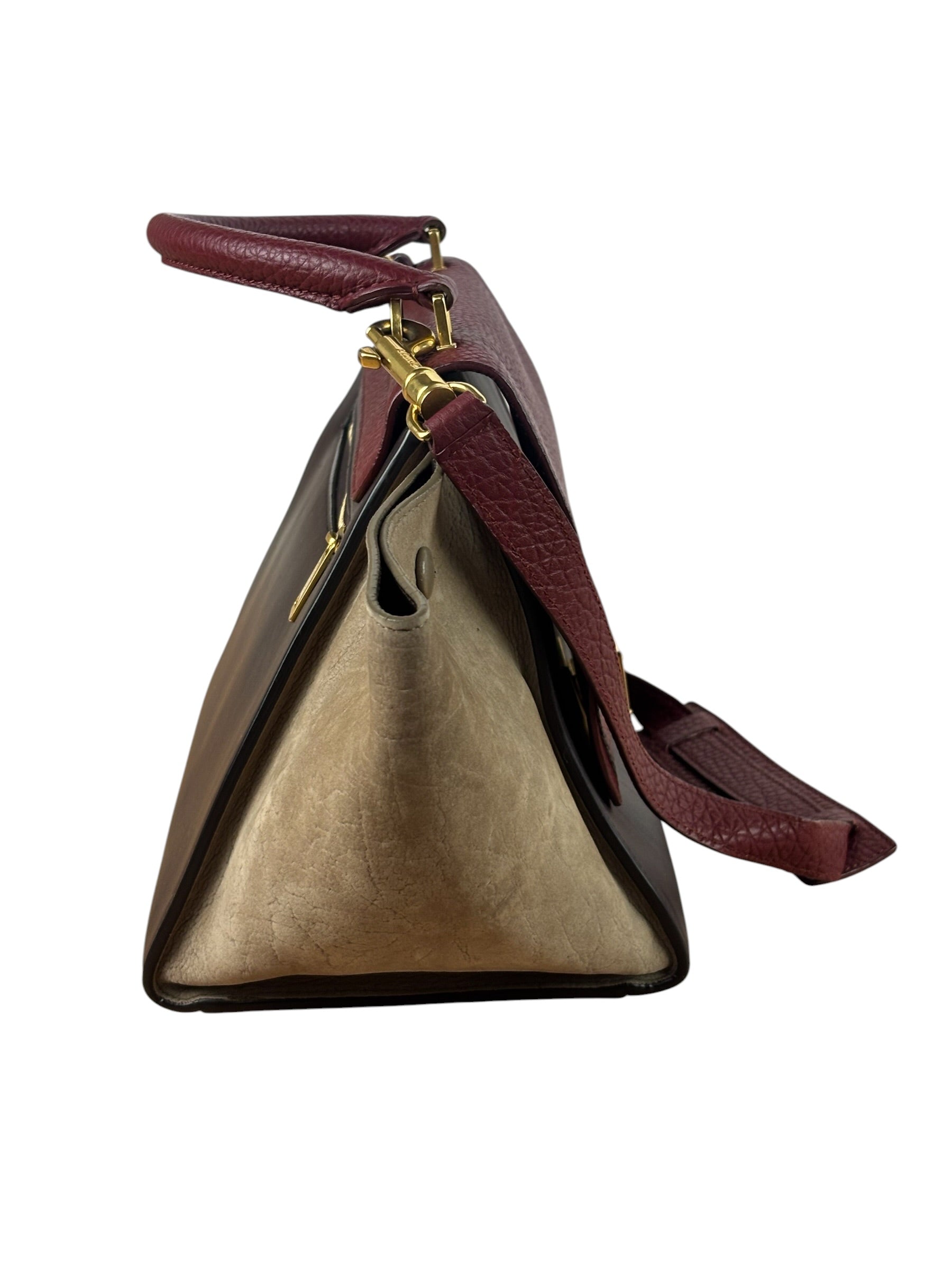 Celine Colorblock Leather/Suede Two-Way Bag