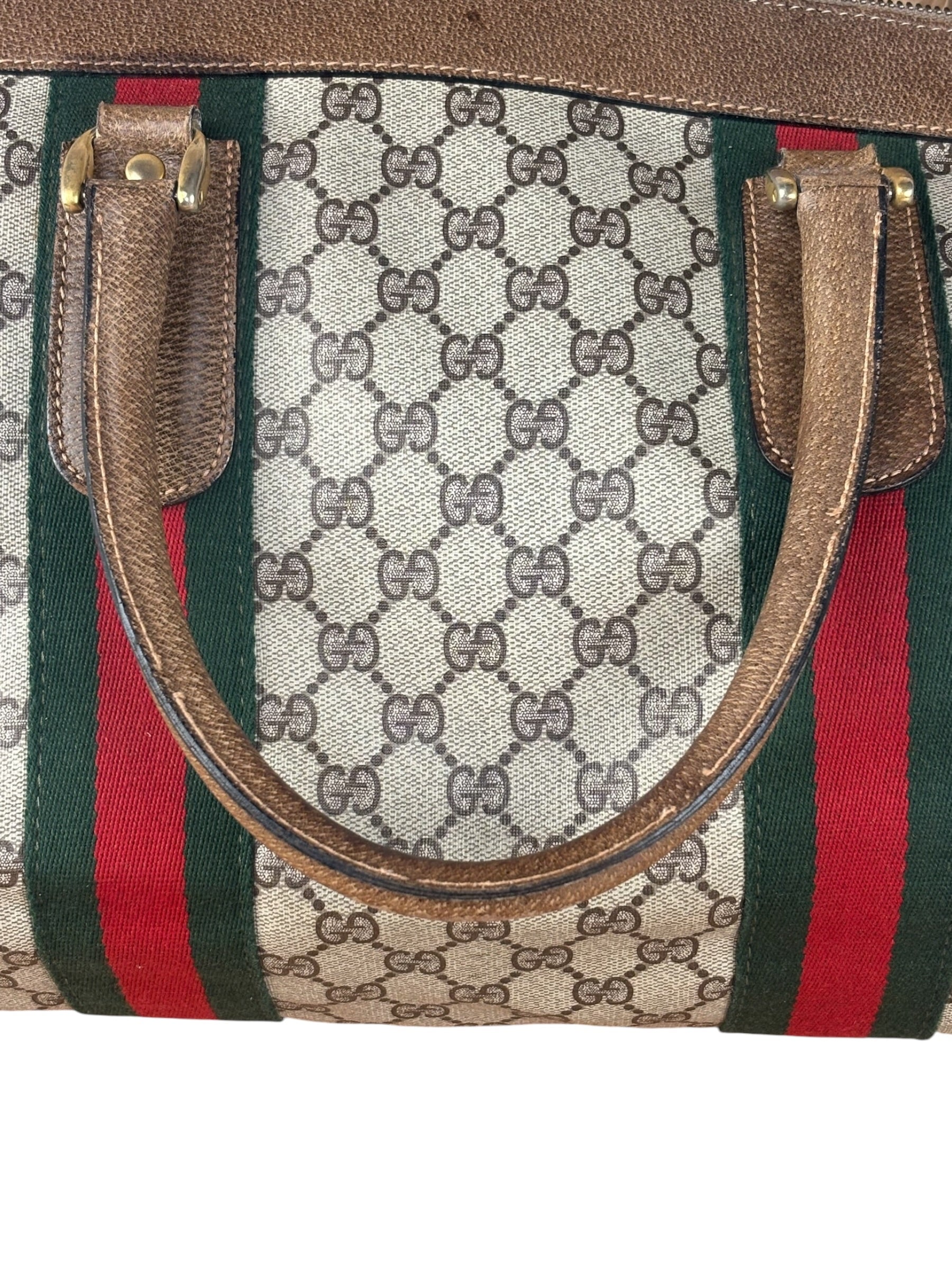 Gucci GG Vintage Coated Canvas Boston Bag