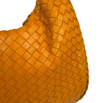 Bottega Veneta Orange Leather Intercciato Hobo Bag