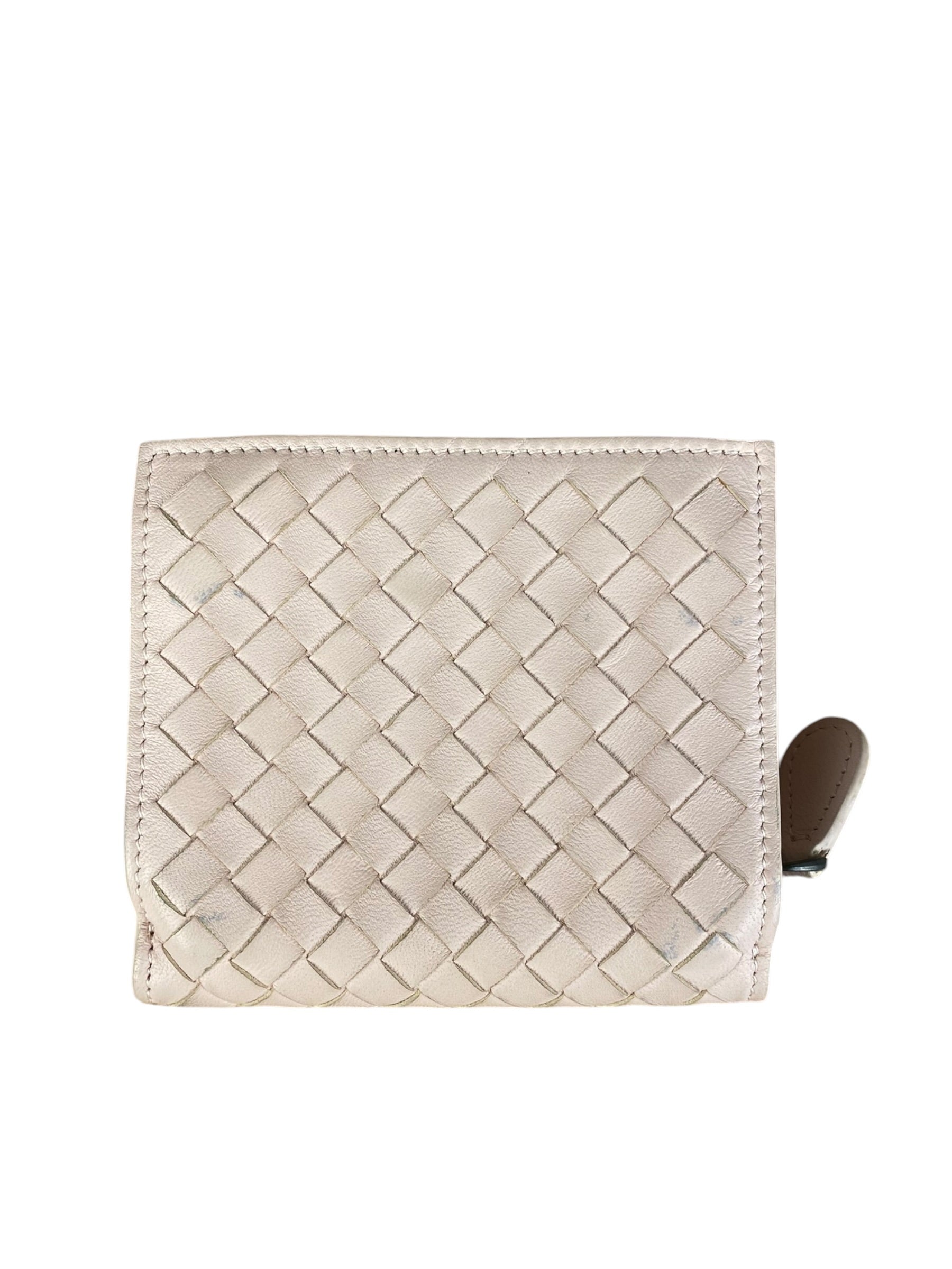 Bottega Veneta Intreccio Leather Wallet Light Pink
