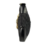 Gucci Black/Grey Leather Trim Jackie Hobo Bag