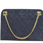 Chanel Vintage Navy Blue Matelasse Quilted Suede Chain Shoulder Bag