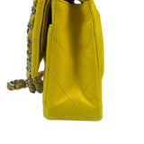 Chanel Yellow Quilted Lambskin Double Flap Bag 2009