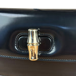 Gucci Black Leather Bamboo Night Small Clutch/Pochette