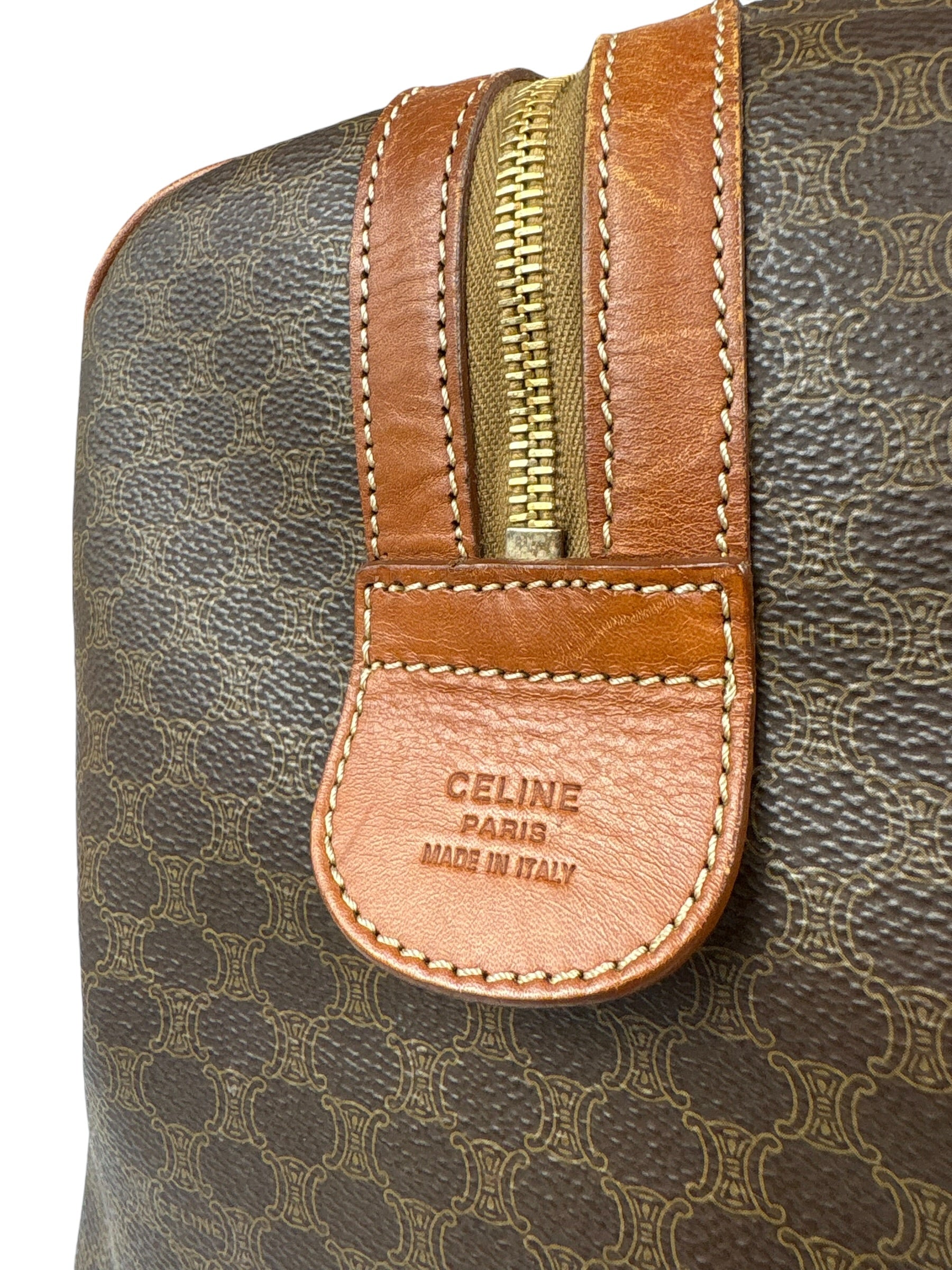 Celine Vintage Macadam Weekender Boston Bag