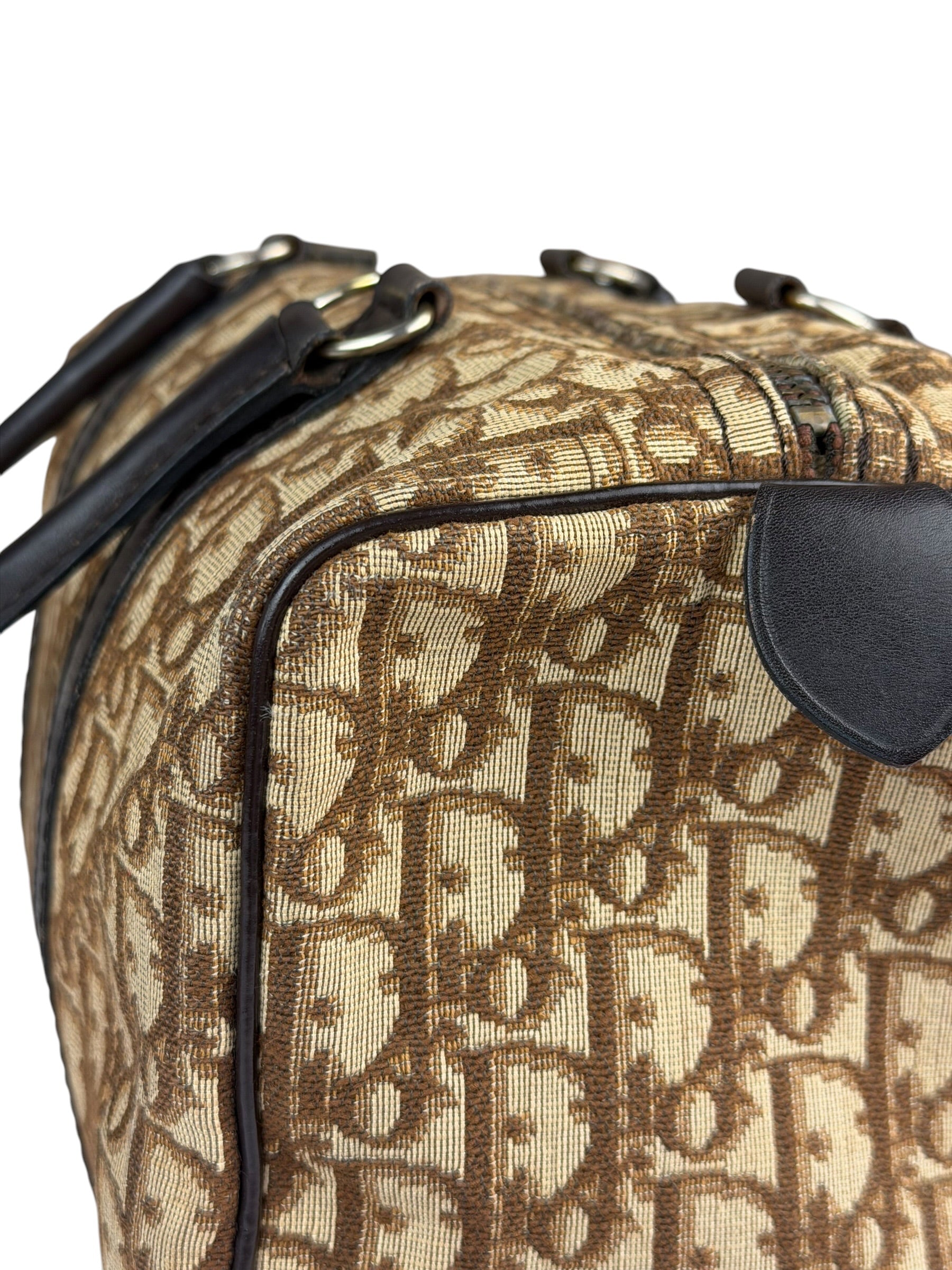 Christian Dior Brown Leather Trotter Boston Handbag