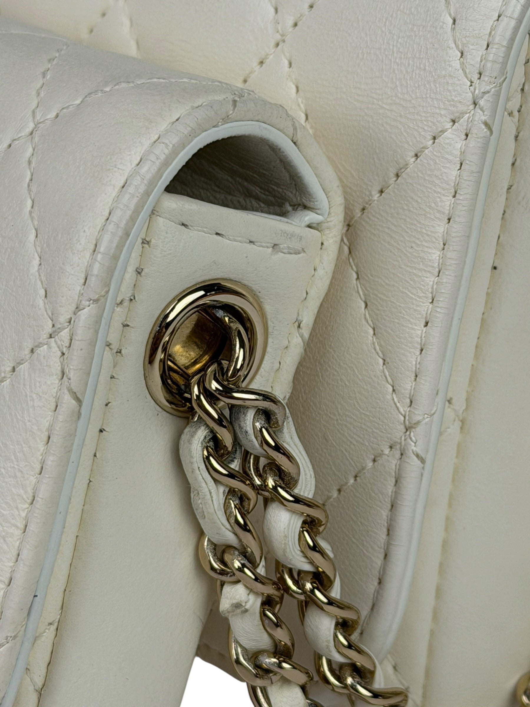 Chanel White Quilted Leather Side-Packs Dual Shoulder Bag 2019