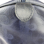 Christian Dior Vintage Navy Coated Canvas Boston Bag