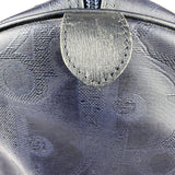 Christian Dior Vintage Navy Coated Canvas Boston Bag